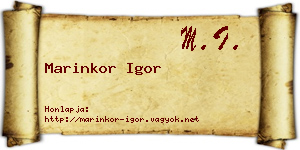 Marinkor Igor névjegykártya